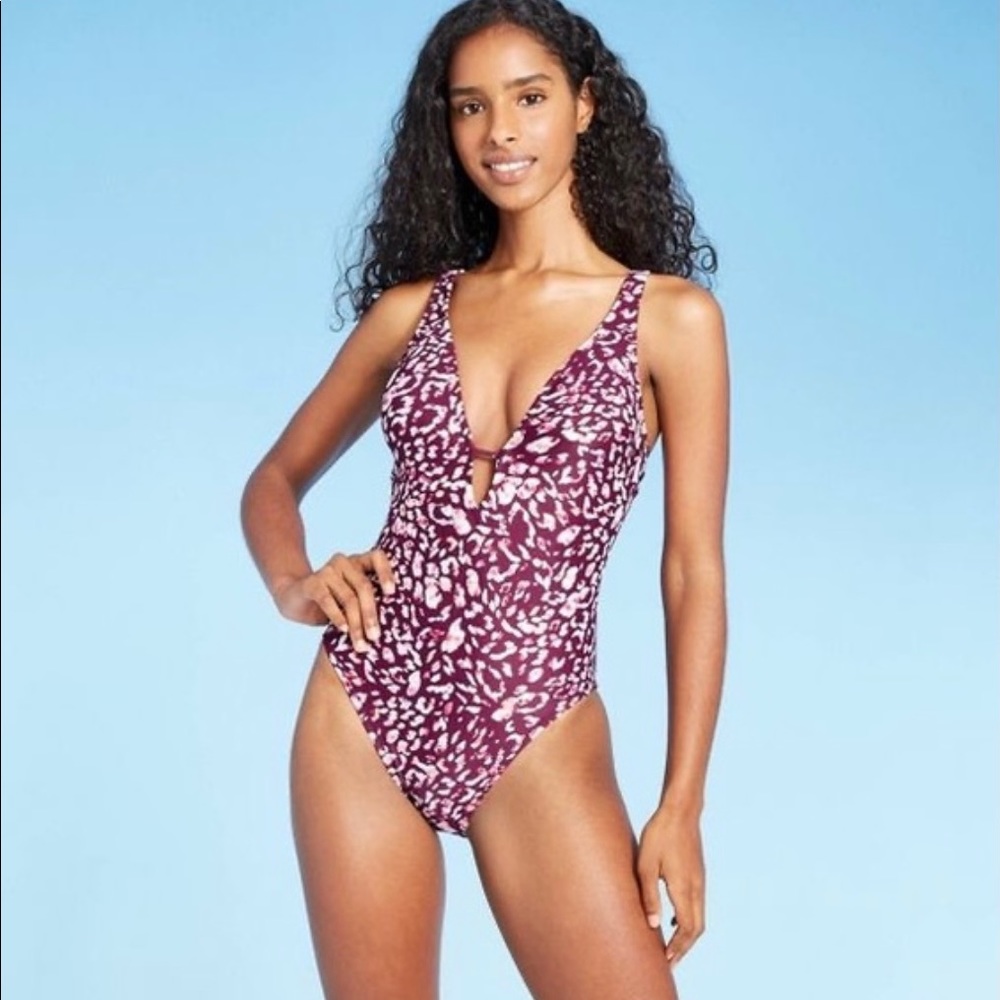 Women's Plunge One Piece Swimsuit - Size M long